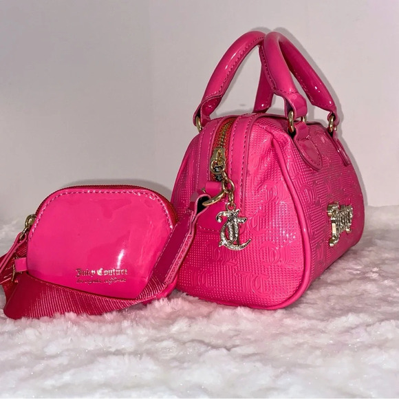 Juice Couture Pink Semi Charmed Mini Satchel Crossbody Bag & Coin Purse Set NWT - Picture 7 of 12